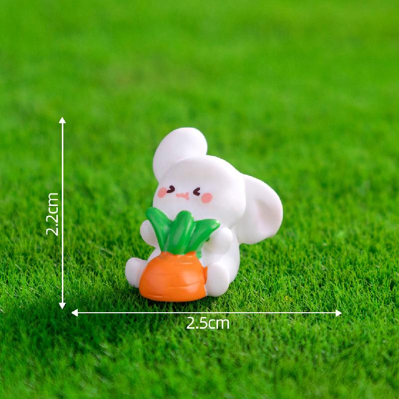 Tiểu cảnh thỏ, gấu lao động, nhà nhỏ DIY, phụ kiện resin tiểu cảnh mini (ZC-552)
