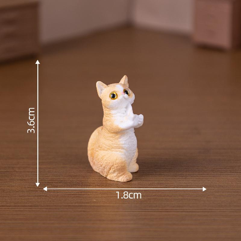 Tiểu cảnh mèo tinh nghịch, búp bê DIY, phụ kiện xe hơi tiểu cảnh mini đáng yêu (ZC-536)