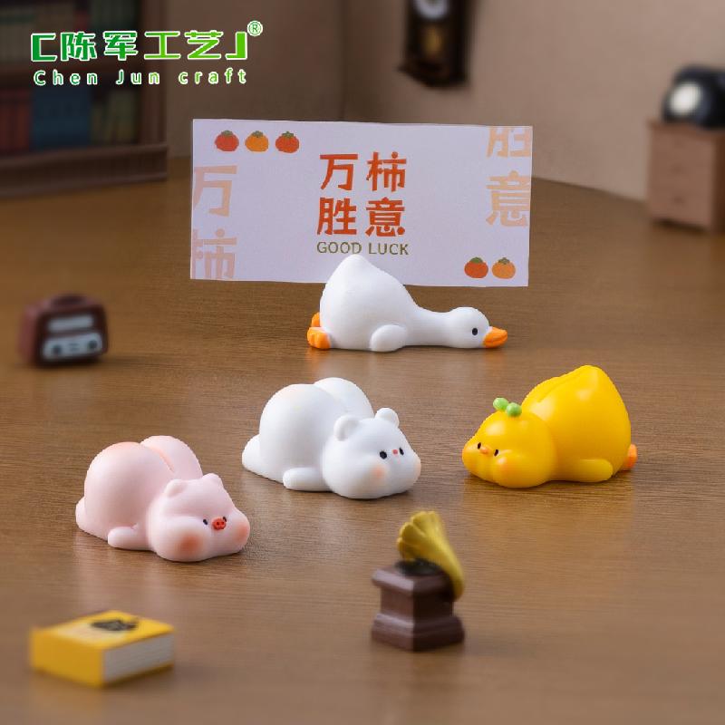 微景观创意可爱趴趴小动物屁股夹公仔 DIY装饰配件迷你桌面小摆件