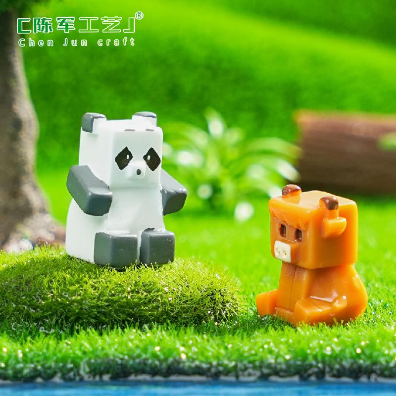 跨境外贸微景观创意方块火烈鸟青蛙动物 DIY装饰品配件迷你小摆件