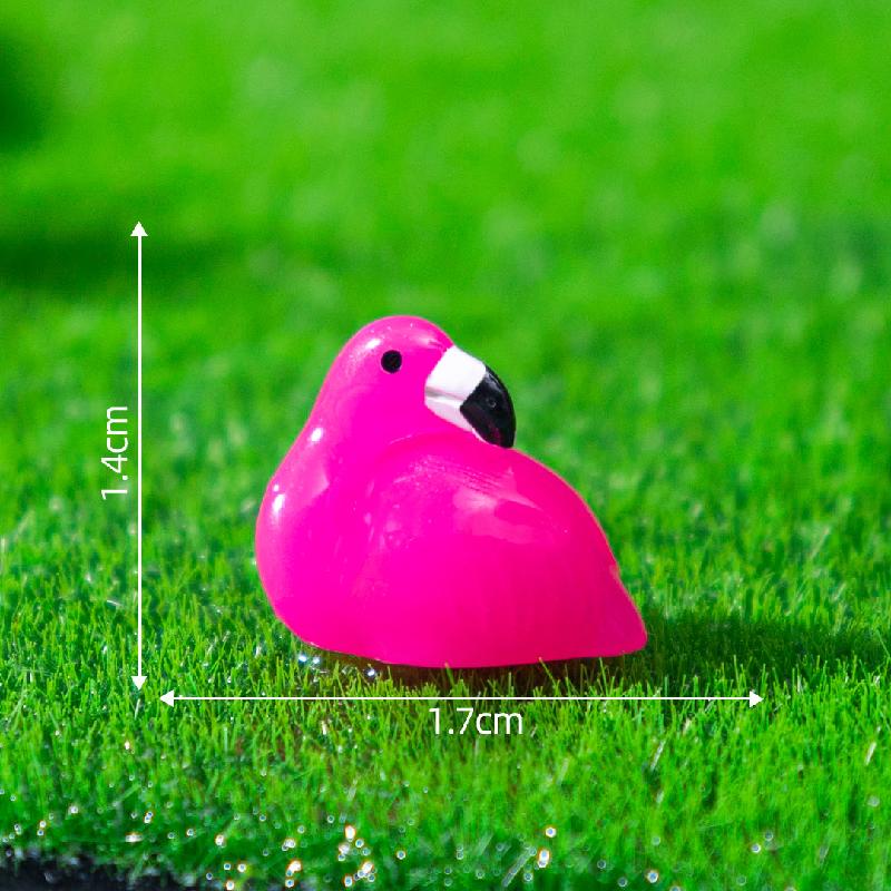 跨境外贸微景观创意迷你火烈鸟公仔萌粒 DIY装饰品配件树脂小摆件