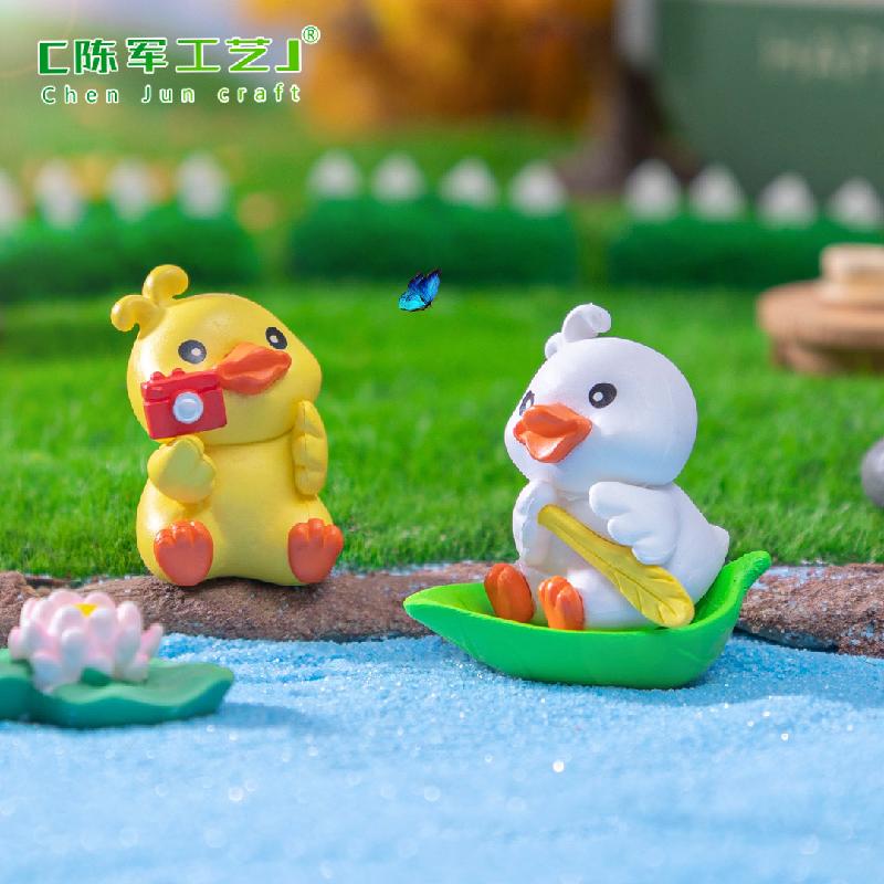 微景观创意可爱欢乐小黄鸭公仔园艺造景 DIY装饰品配件迷你小摆件