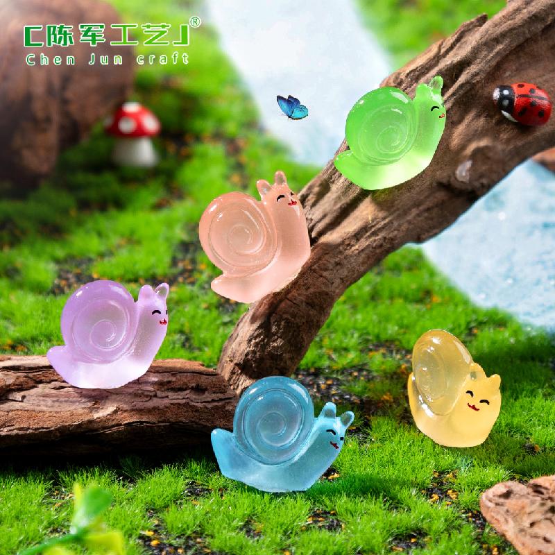 跨境新品微景观创意夜光小蜗牛园艺造景 DIY装饰品配件迷你小摆件