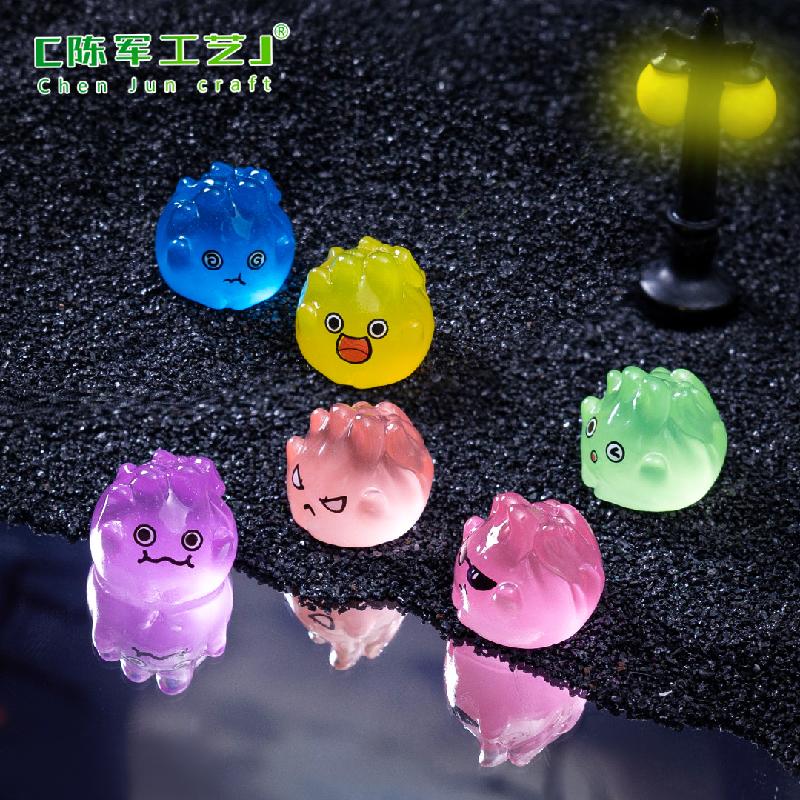 跨境微景观创意夜光万圣节小火苗萌粒 DIY装饰品挂配件迷你小摆件