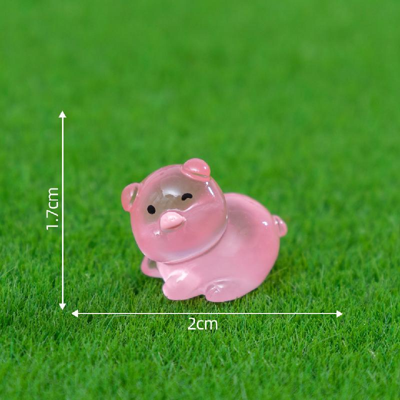 微景观可爱夜光胖墩墩小猪萌粒公仔DIY 装饰品配件迷你桌面小摆件