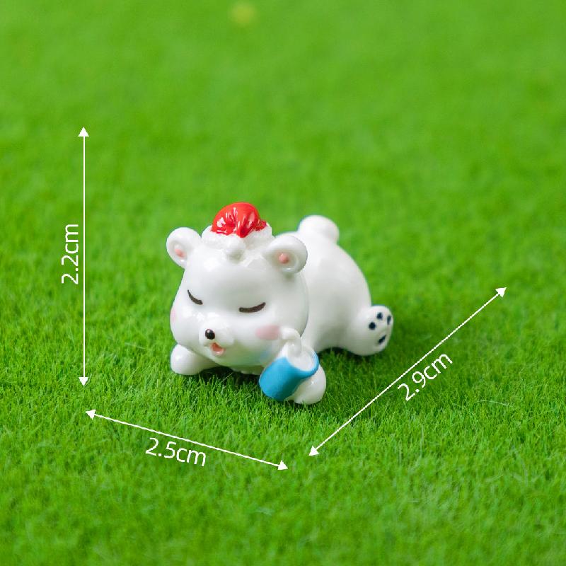 Tiểu cảnh gấu ăn kem ôm tim mini trang trí bàn DIY (ZC-1014)
