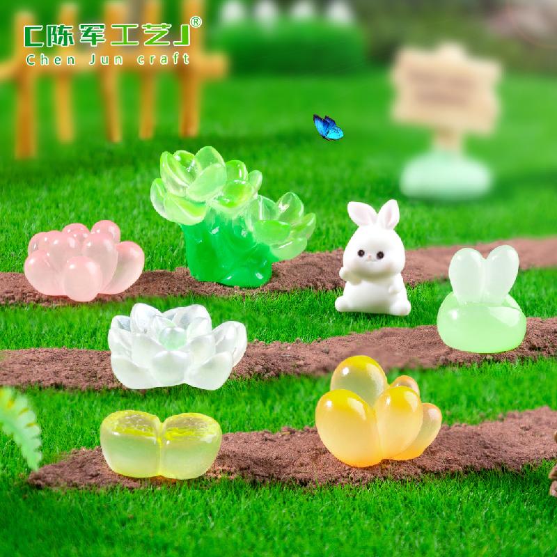 苔藓微景观创意夜光多肉盆栽花瓶植物造景 DIY装饰配件迷你小摆件