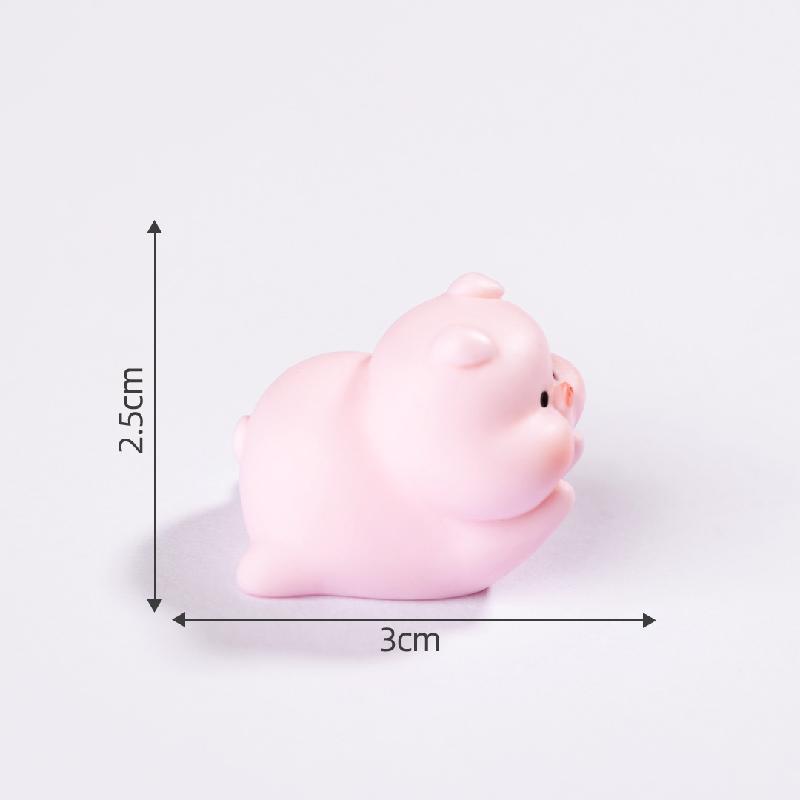 微景观创意可爱夜光圆圆小猪公仔娃屋 DIY装饰配件迷你桌面小摆件