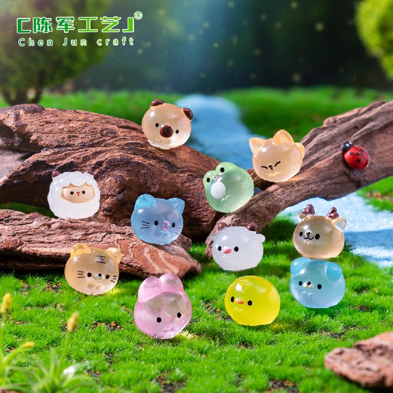 微景观创意夜光小动物团团萌粒园艺造景 DIY装饰品配件迷你小摆件