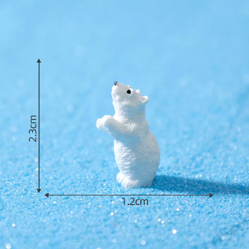微景观创意写实北极熊母子公仔 造雪景DIY装饰品挂配件迷你小摆件