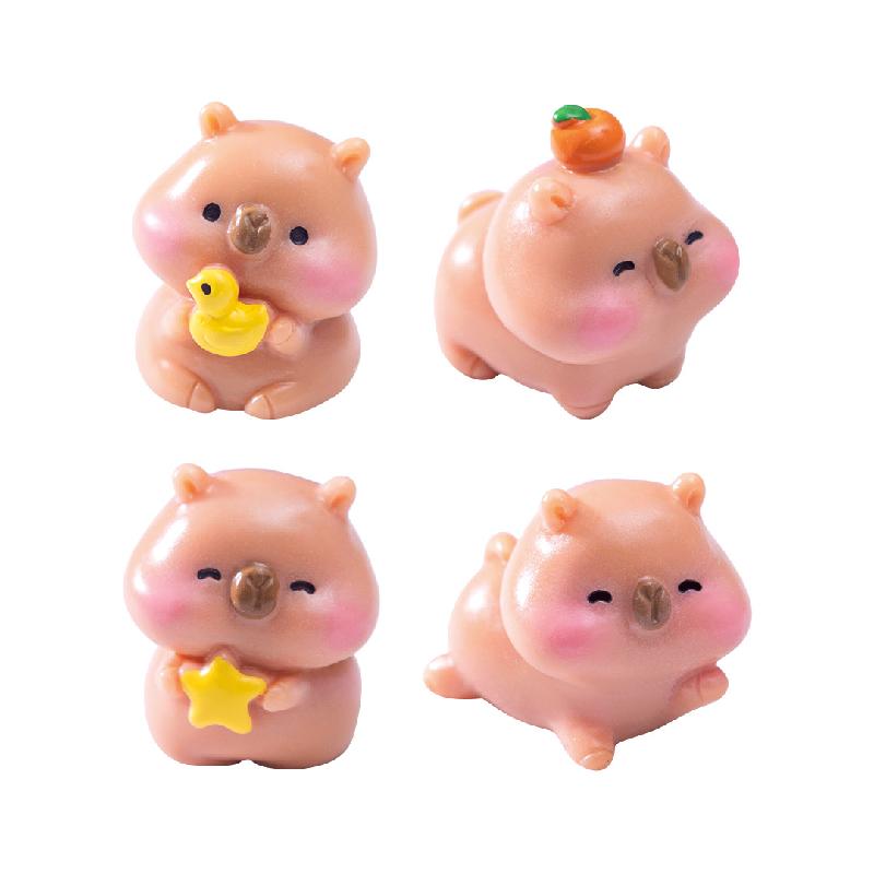 微景观创意简单卡皮巴拉公仔 DIY装饰品挂配件迷你车载桌面小摆件