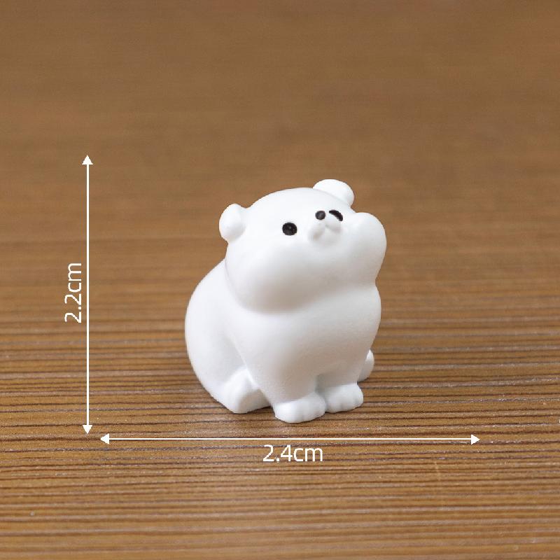 微景观创意可爱胖胖小白狗萌粒公仔 DIY装饰品配件迷你桌面小摆件