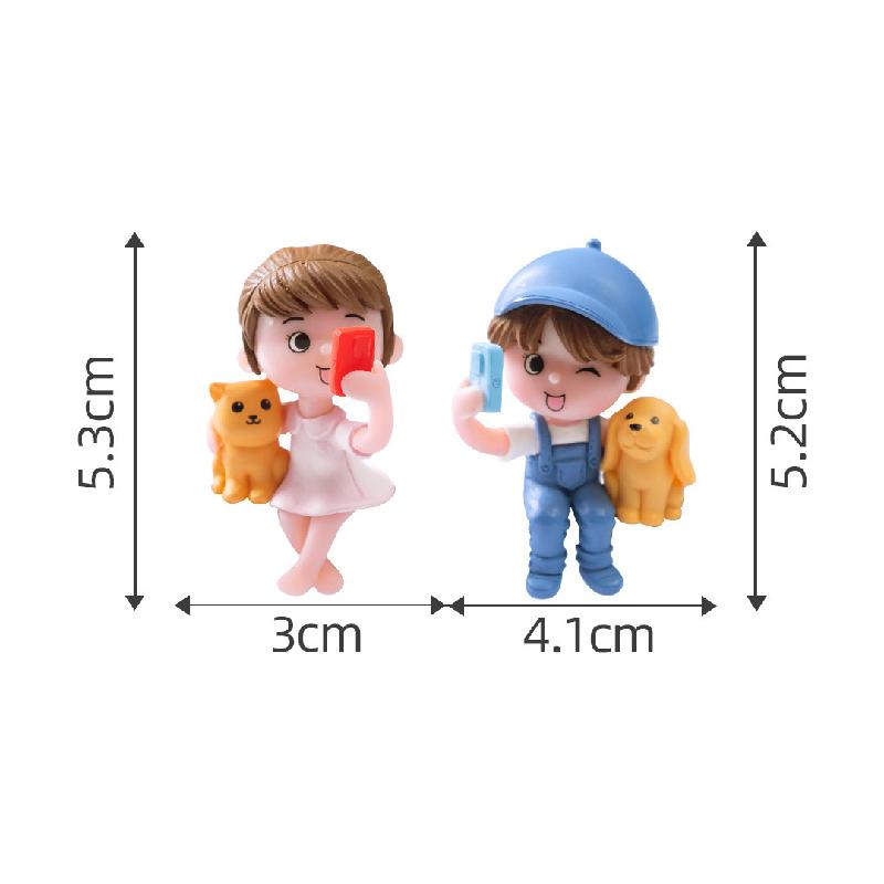 微景观创意自拍情侣男孩女孩公仔 DIY装饰品挂配件迷你桌面小摆件