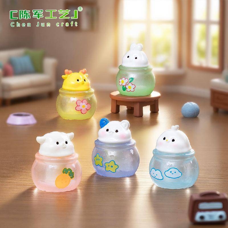 微景观创意小小兔子动物冰杯仿真食玩 DIY装饰配件迷你桌面小摆件