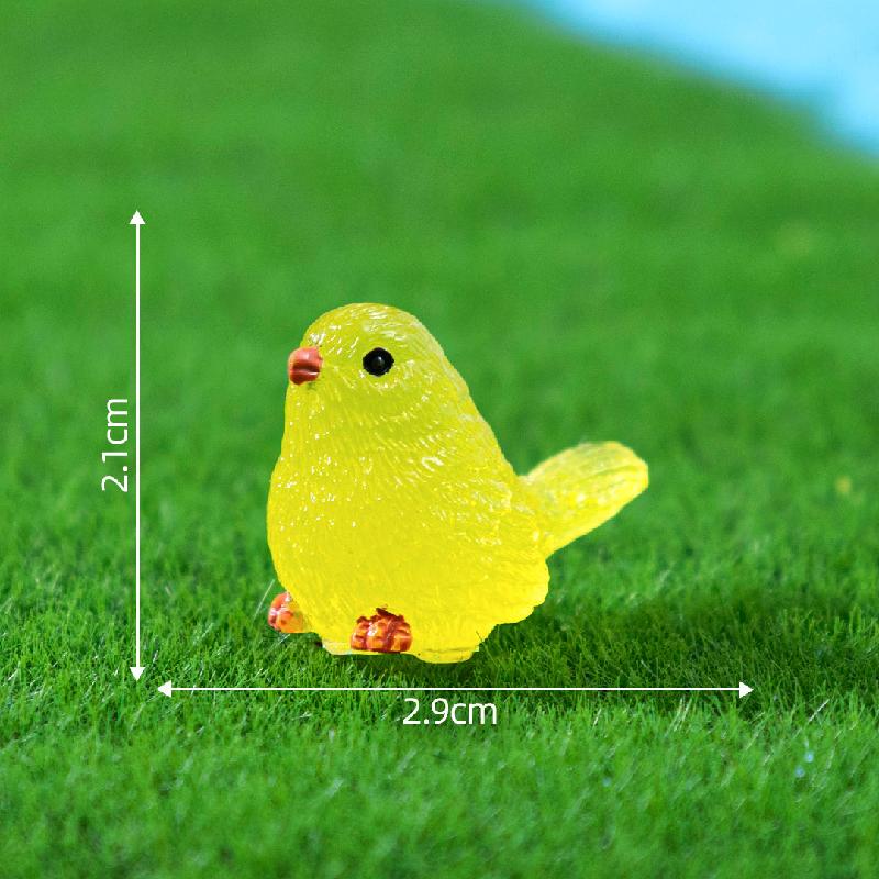 跨境微景观卡通夜光小鸟园艺造景 DIY装饰品挂配件迷你树脂小摆件