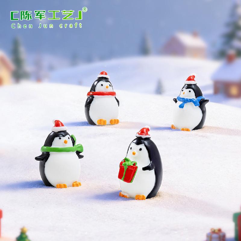 Tiểu cảnh chim cánh cụt Noel, phụ kiện trang trí dễ thương mini (ZC-560)