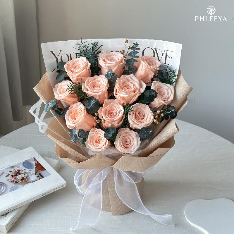 Bó hoa hồng vĩnh cửu quà tặng giáo viên Valentine Thất Tịch (HK-14)