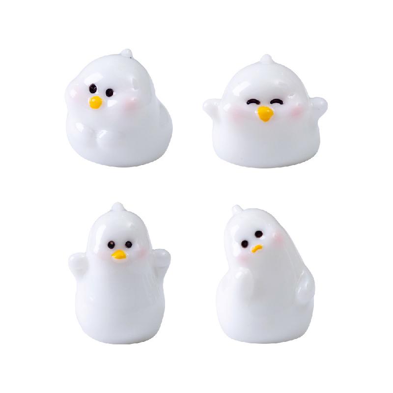 微景观创意可爱搞怪小白鸭公仔娃屋DIY装饰品配件迷你车载小摆件