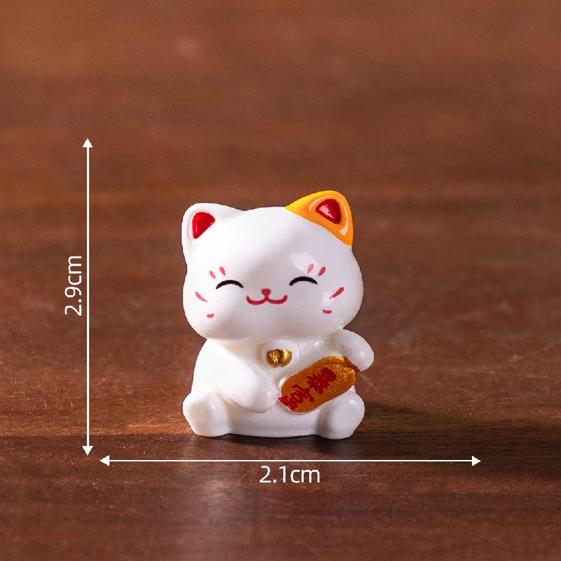 微景观创意新年招财猫萌粒公仔 DIY装饰品配件迷你车载桌面小摆件
