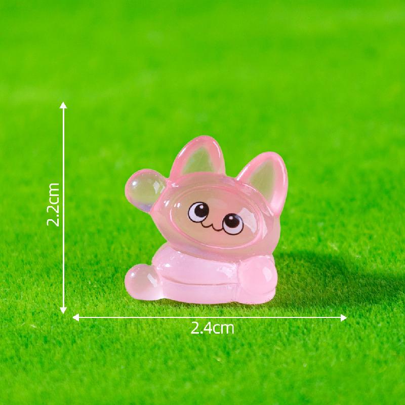 跨境外贸微景观夜光呆呆小猫公仔萌粒 DIY装饰品挂配件迷你小摆件