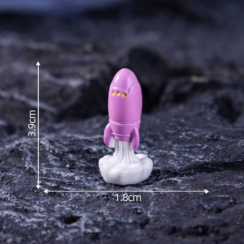 微景观创意夜光太空宇航员火箭公仔 DIY装饰品盲袋配件迷你小摆件