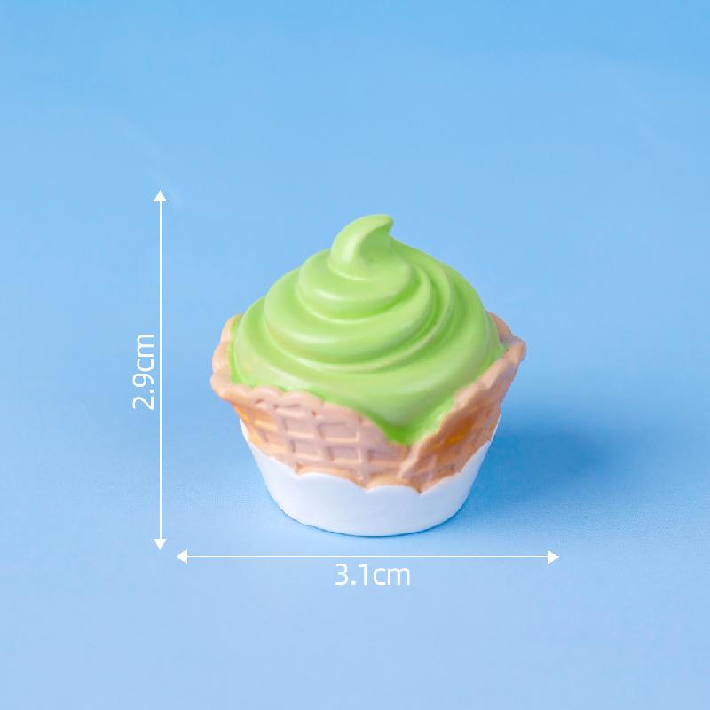 Kem ice cream giả bằng kem nhựa - phụ kiện trang trí 3D, mô hình mini bằng resin (ZC-1416)