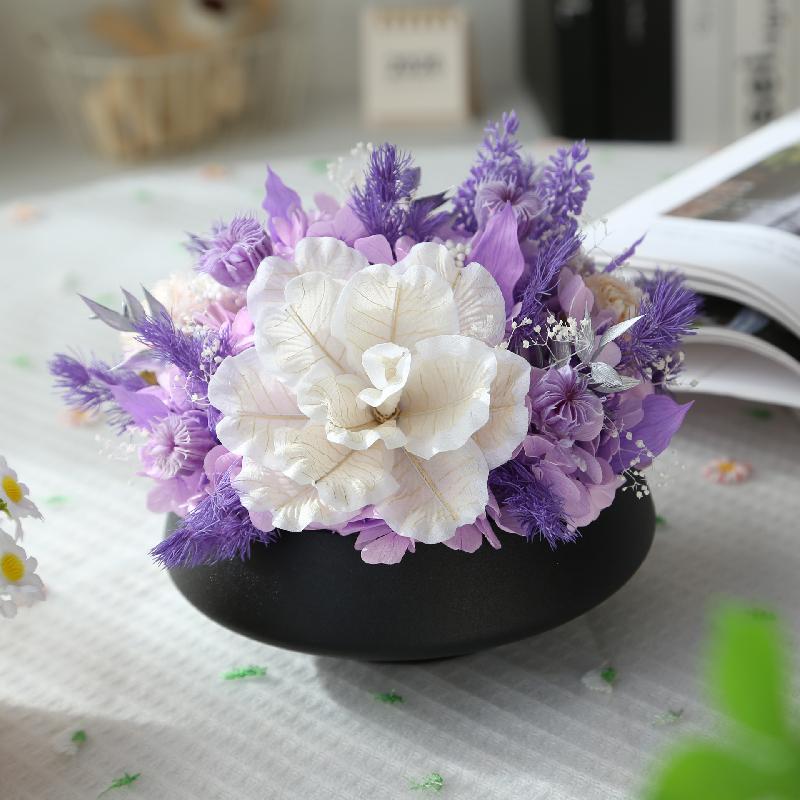 Chậu hoa hồng vĩnh cửu trang trí bàn ăn bàn tiếp khách (HK-52)
