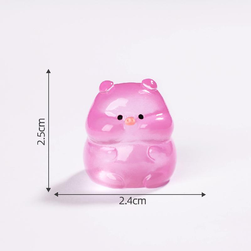 微景观创意可爱夜光圆圆小猪公仔娃屋 DIY装饰配件迷你桌面小摆件