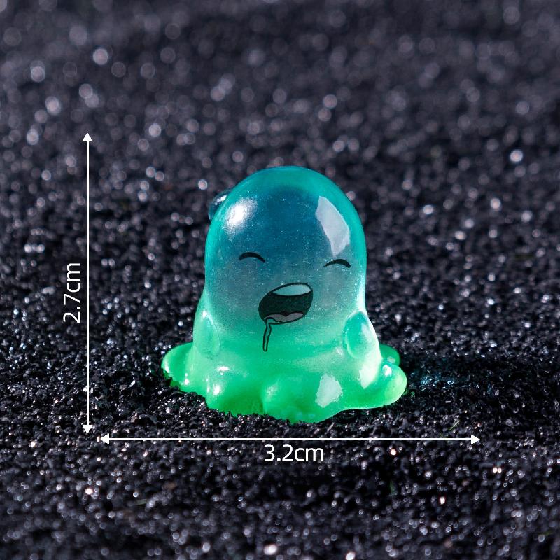 跨境新品微景观创意夜光彩虹怪兽萌粒 DIY装饰品挂配件迷你小摆件