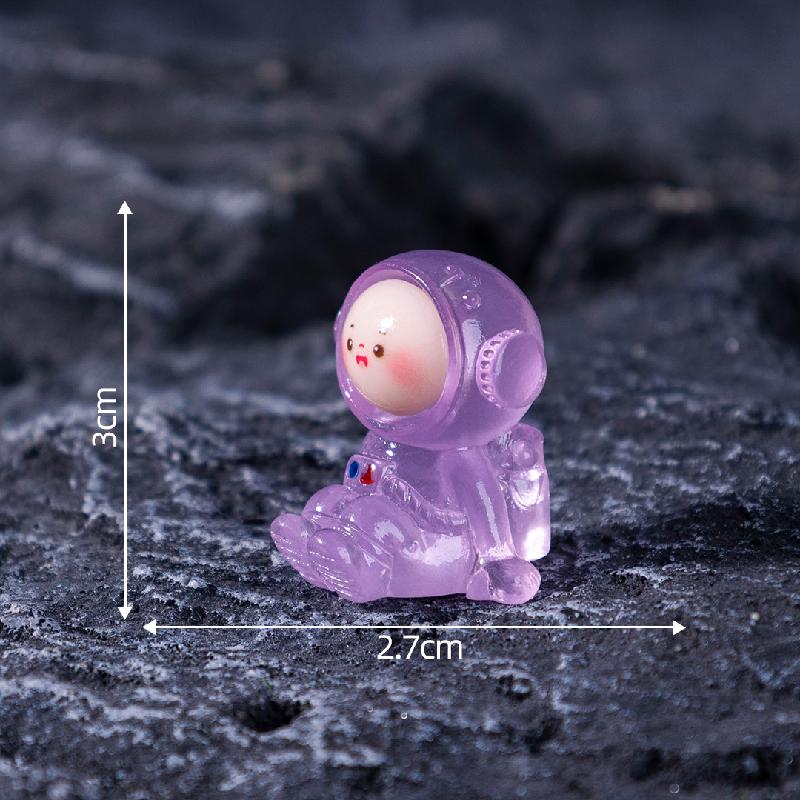 微景观创意夜光太空宇航员火箭公仔 DIY装饰品盲袋配件迷你小摆件