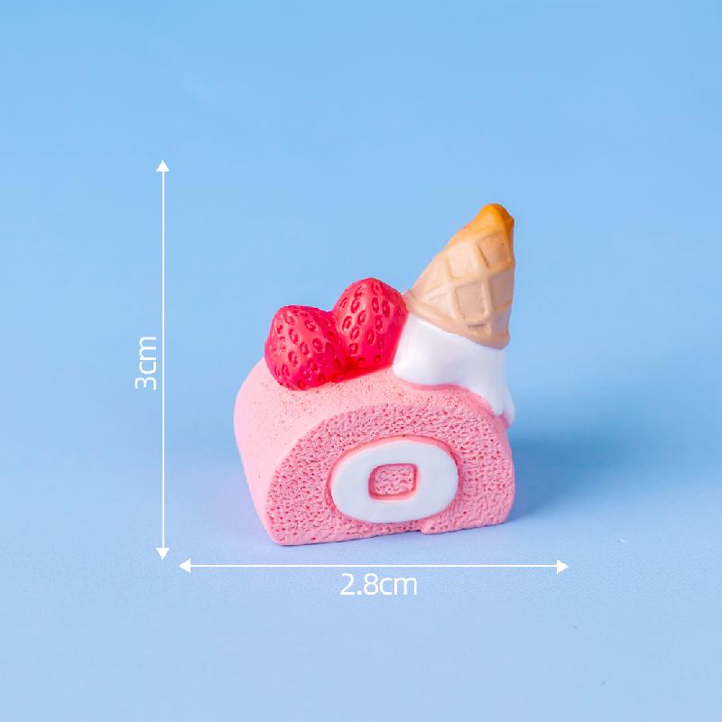 Kem ice cream giả bằng kem nhựa - phụ kiện trang trí 3D, mô hình mini bằng resin (ZC-1416)