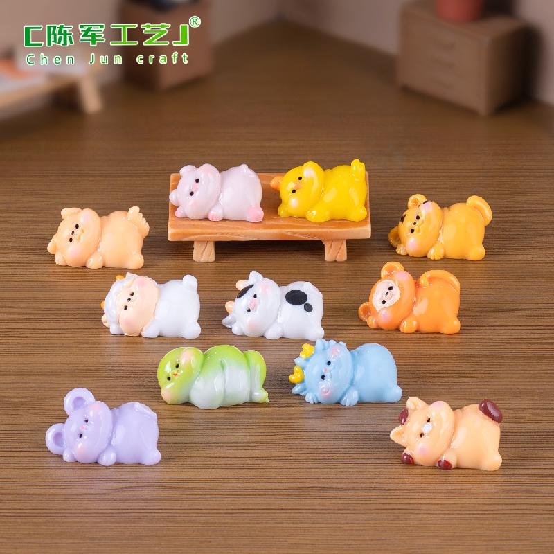 微景观创意十二生肖排排趴萌粒 DIY装饰品配件迷你车载桌面小摆件