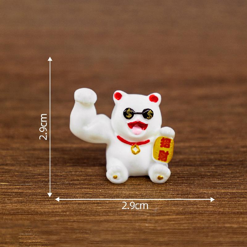 Tiểu cảnh mèo chiêu tài mini trang trí bàn và xe DIY (ZC-1217)