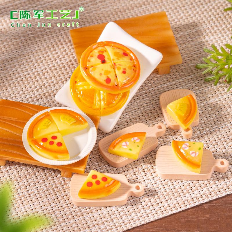 微景观创意美味披萨食玩 DIY奶油胶发夹装饰品配件微缩迷你小摆件
