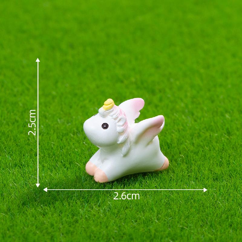 Tiểu cảnh kỳ lân mộng mơ trang trí bánh và xe dễ thương (ZC-1056)