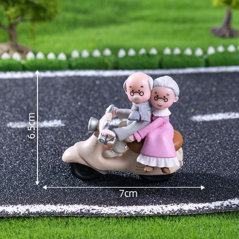 Tiểu cảnh xe máy cổ, đôi uyên ương DIY, búp bê mini, phụ kiện bàn tiểu cảnh sáng tạo (ZC-500)