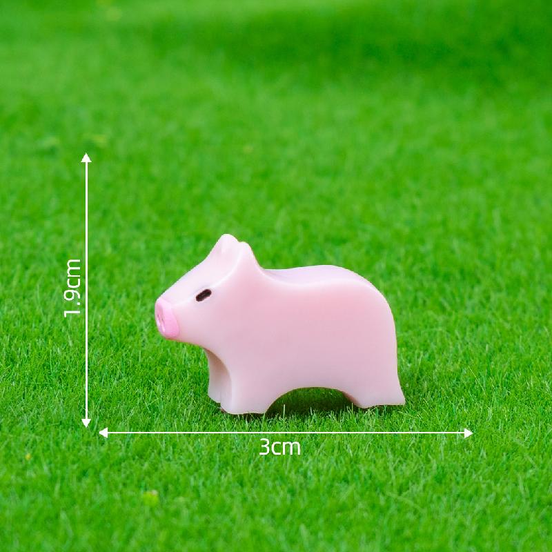 微景观创意仿真木雕小动物萌粒公仔 DIY装饰品配件迷你树脂小摆件