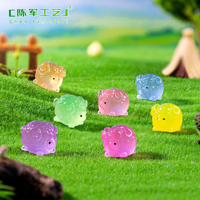 新品微景观创意夜光小绵羊公仔动物萌粒 DIY装饰品配件迷你小摆件