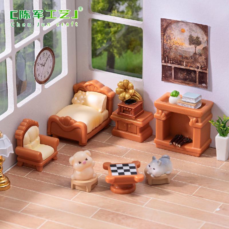 微景观创意欧式家具模型娃娃屋 DIY装饰品配件迷你微缩手工小摆件