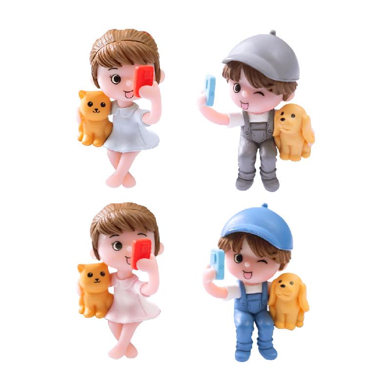 微景观创意自拍情侣男孩女孩公仔 DIY装饰品挂配件迷你桌面小摆件