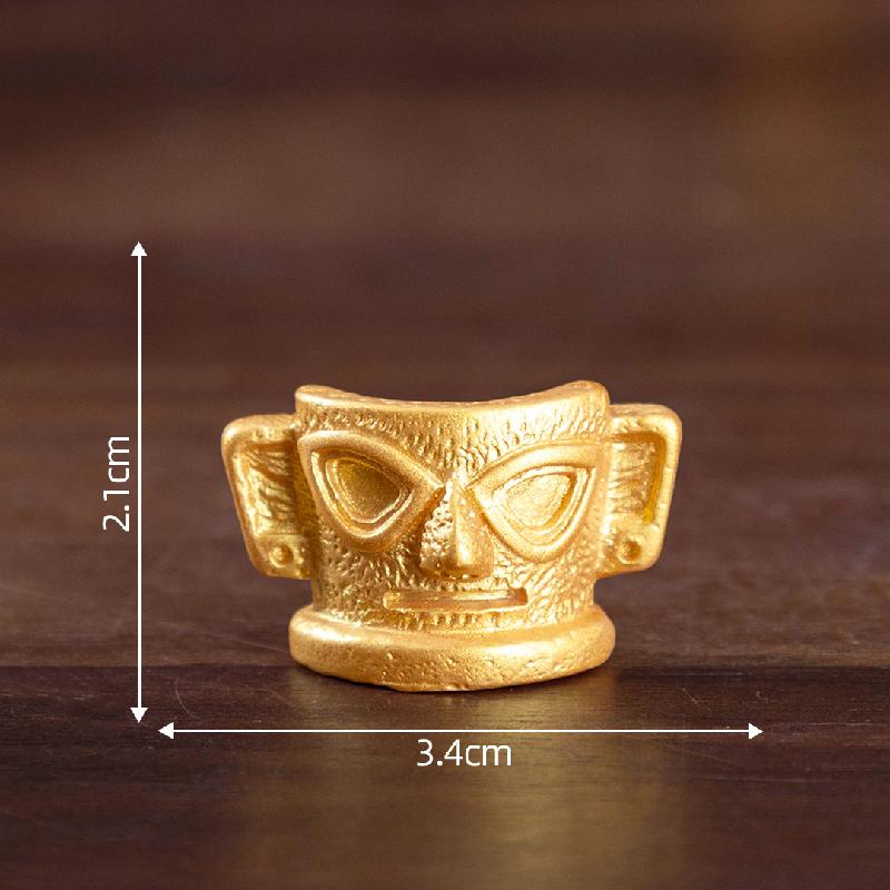 微景观创意仿真博物馆文物四羊方尊 DIY装饰品配件迷你挖宝小摆件