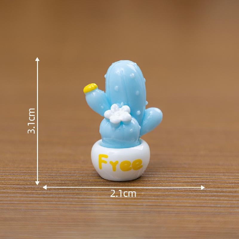 微景观创意粉嫩仙人掌多肉植物盆栽娃屋 DIY装饰品配件树脂小摆件