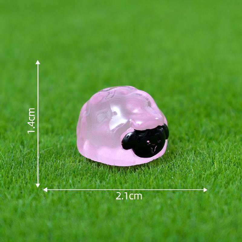 微景观创意夜光黑脸小羊萌粒公仔 DIY装饰配件迷你车载桌面小摆件