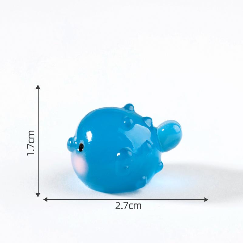 微景观创意可爱夜光胖胖河豚萌粒 DIY装饰品挂配件迷你树脂小摆件