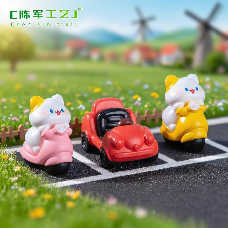 Phụ Kiện Tiểu Cảnh Tiểu cảnh mèo đi xe đạp, búp bê DIY, phụ kiện treo xe hơi tiểu cảnh mini (ZC-599)