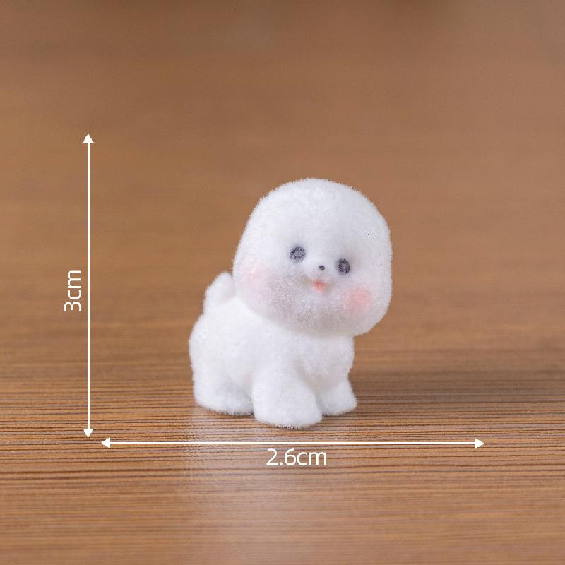 创意植绒比熊小狗公仔萌粒 DIY装饰品钥匙扣包包挂配件迷你小摆件