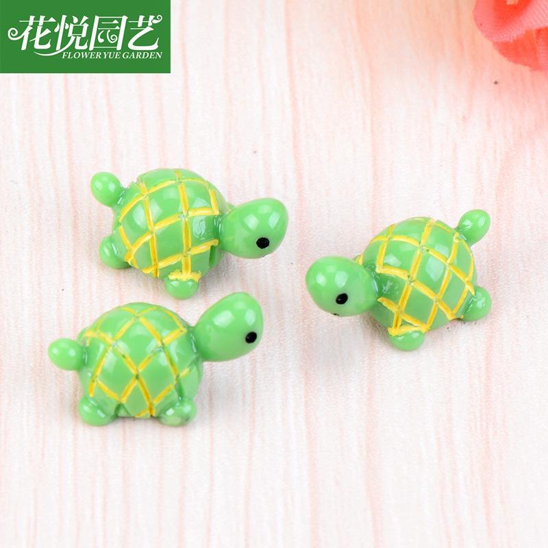 苔藓微景观创意绿色小乌龟动物公仔 DIY装饰品配件迷你树脂小摆件
