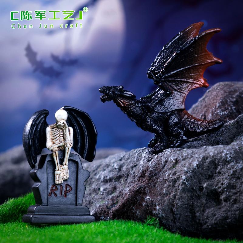 Tiểu cảnh hề xương Halloween, DIY, phụ kiện resin tiểu cảnh mini đáng yêu (ZC-572)