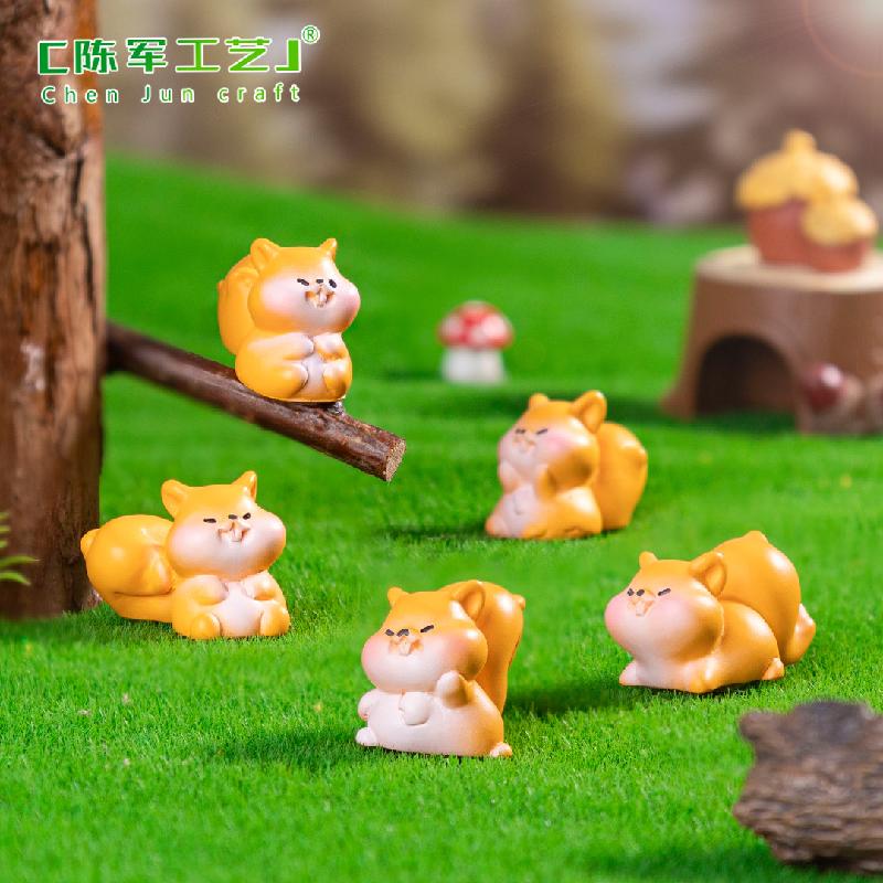 微景观创意可爱胖胖小松鼠园艺造 DIY装饰品挂配件迷你桌面小摆件