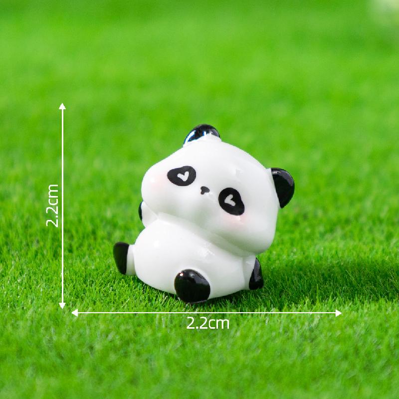 微景观创意可爱植绒公仔肉肉小熊猫萌粒 DIY装饰品配件迷你小摆件